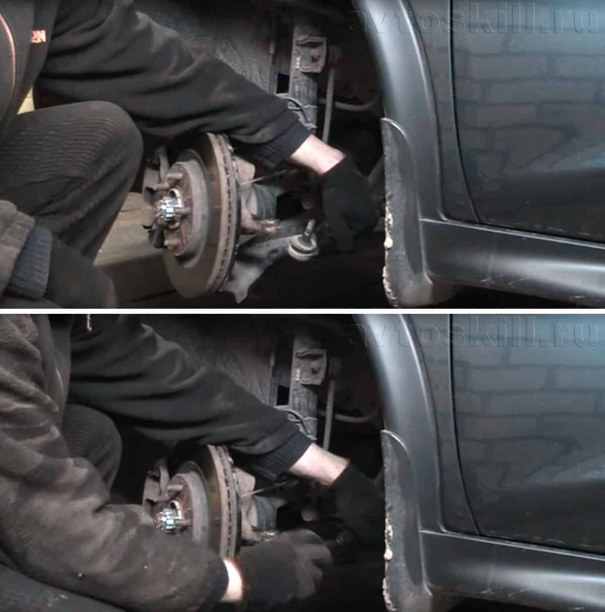 Как снять рулевой наконечник без съемника